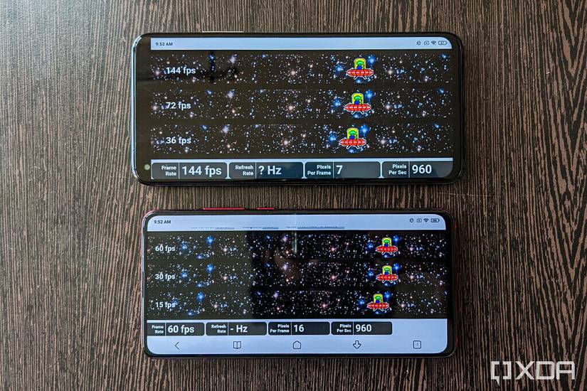 Xiaomi Mi 10T 9T Pro xda display review grey frame rate ufo test