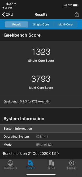 iphone 12 benchmark scores on Geekbench 5
