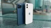 Blue iPhone 12 Pro and white iPhone 12
