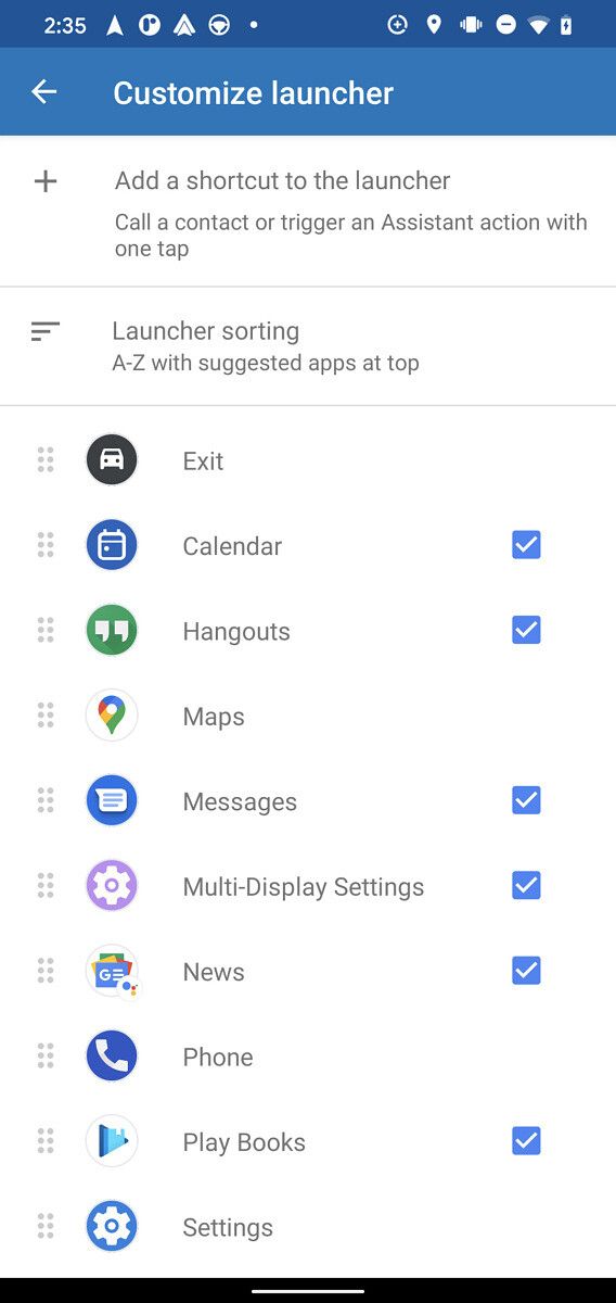 Android Auto Google Assistant shortcuts