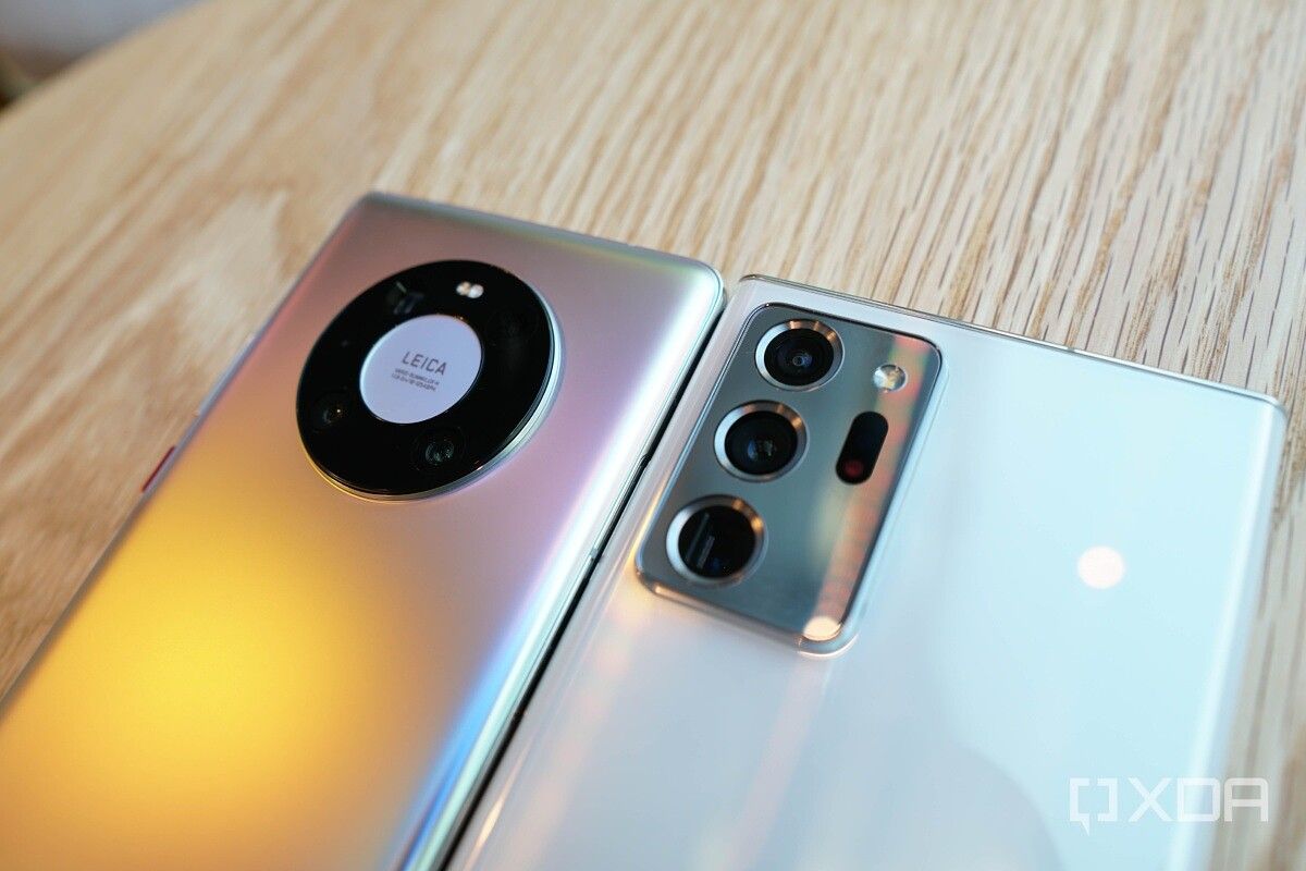 Samsung's Note 20 Ultra camera module and Huawei's circular module.