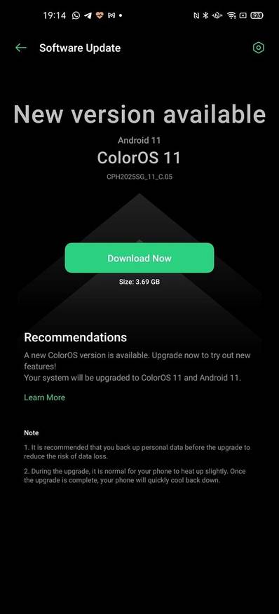 ColorOS 11 update