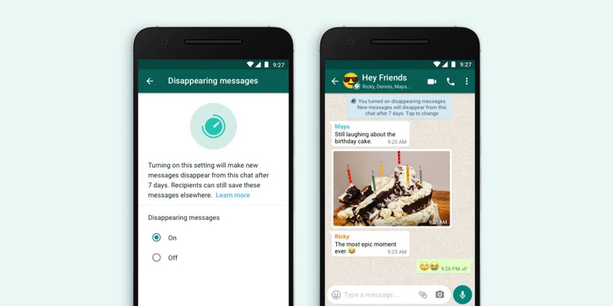 WhatsApp disappearing messages official announcement screenshots