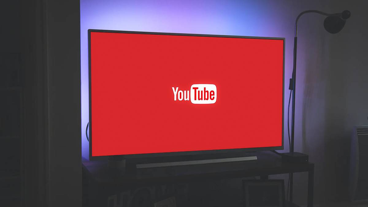 YouTube logo on TV