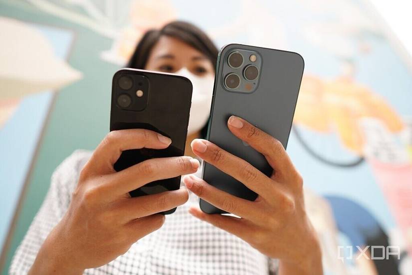 iPhone 12 Pro Max cameras and the iPhone 12 Mini.