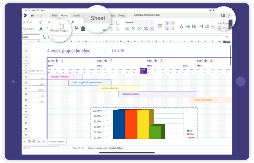 Collabora Office NotebookBar for tablets