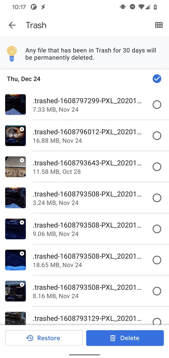 Files by Google Trash Folder 2