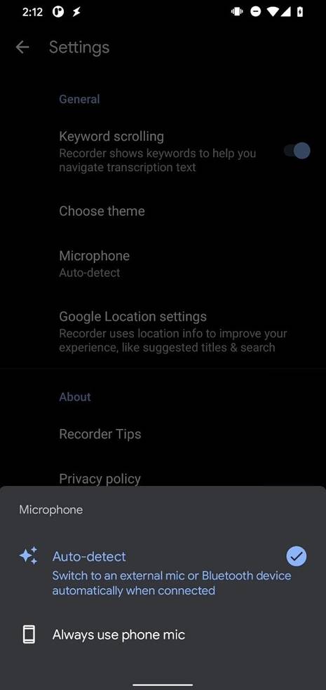 Google Recorder 2.1 adds external and Bluetooth mic support