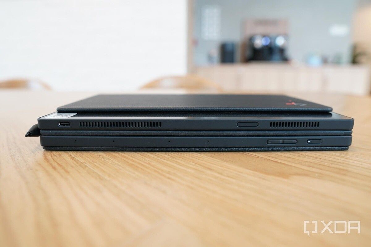 The Lenovo ThinkPad X1 Fold when folded.