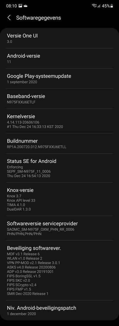 Samsung Galaxy Note 10 One UI 3.0 details