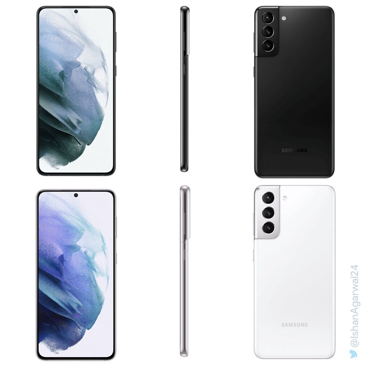 Samsung Galaxy S21 5G - Phantom Black and Phantom White