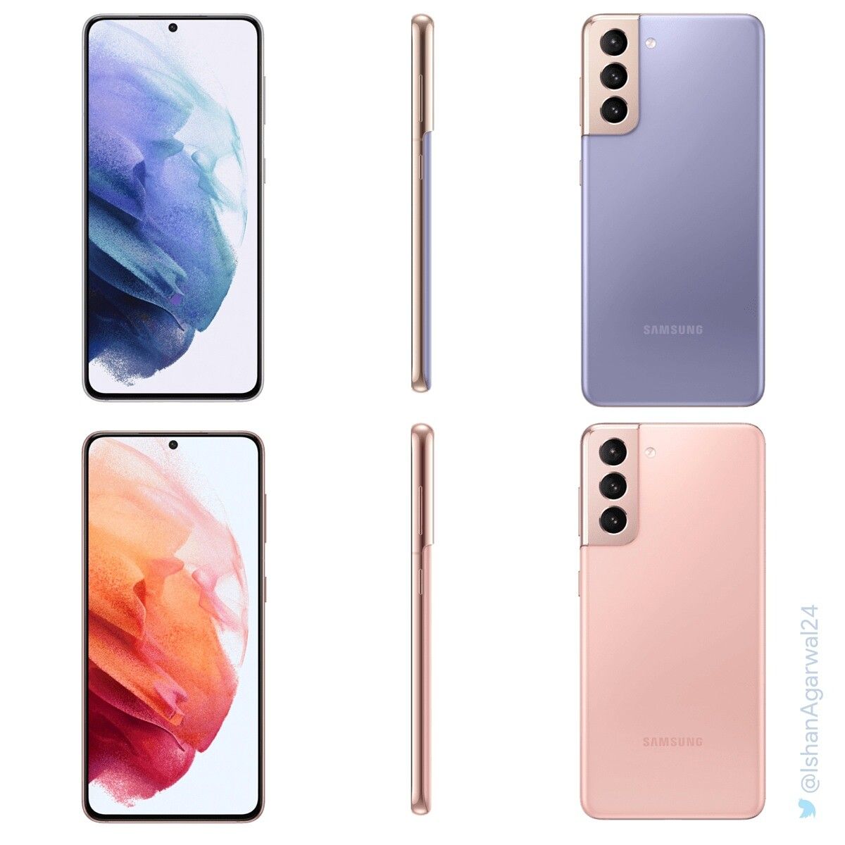 Samsung Galaxy S21 5G - Phantom Violet and Phantom Pink