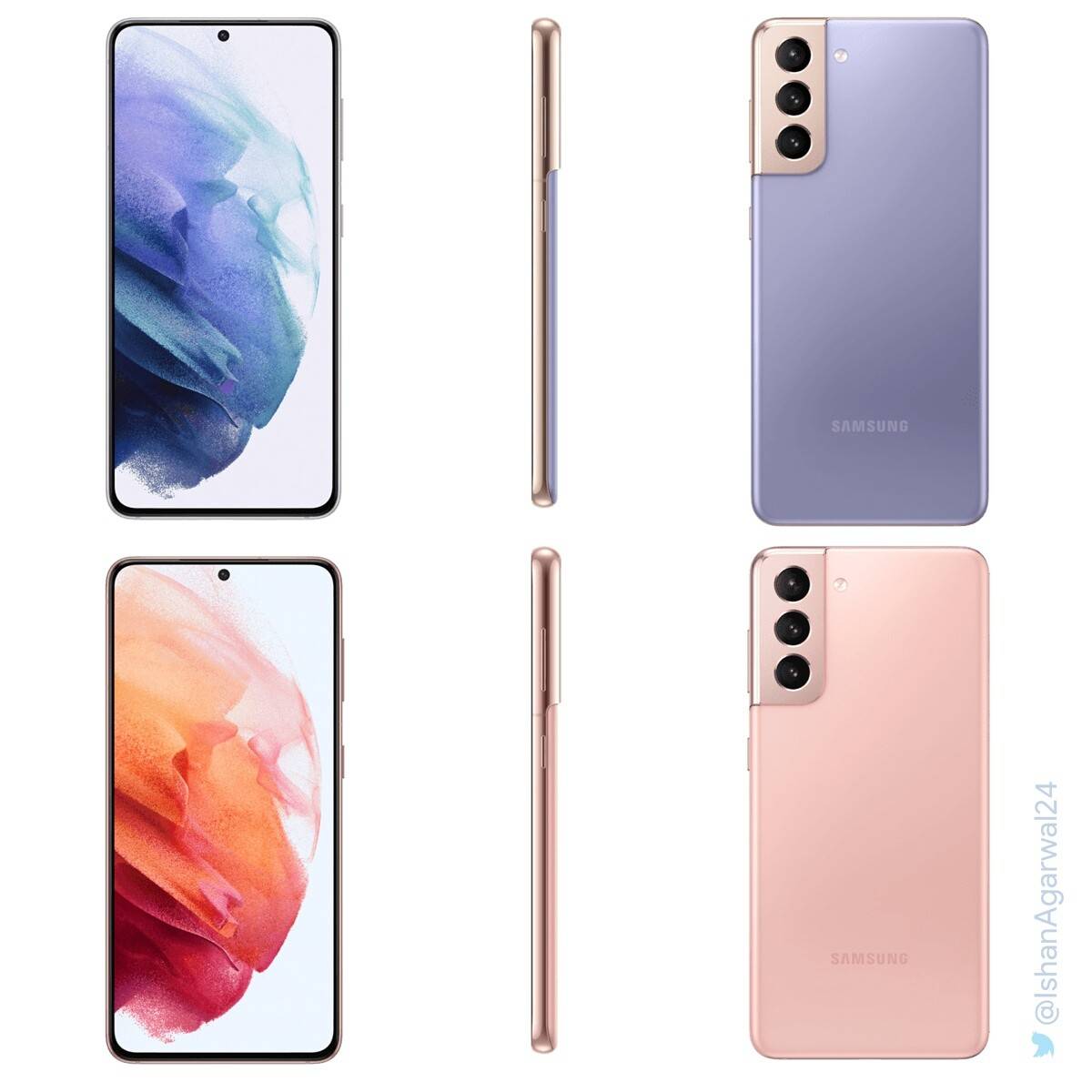 Samsung Galaxy S21 5G - Phantom Violet and Phantom Pink