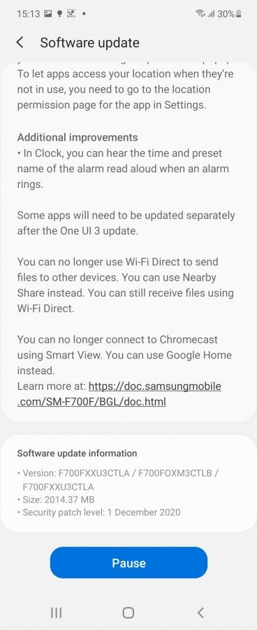 Samsung Galaxy Z Flip 4G One UI 3.0 Android 11_2