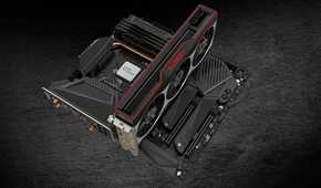 AMD radeon graphics card inserted into motherboard