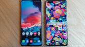 Galaxy S21 Ultra (left) and a Huawei Mate 40 Pro (right).