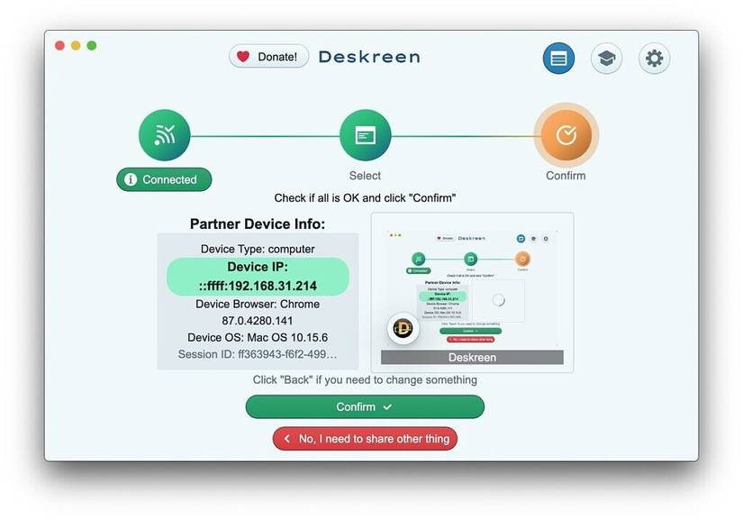 Setup Device Screen Deskreen turns any device into a secondary screen for your PC
