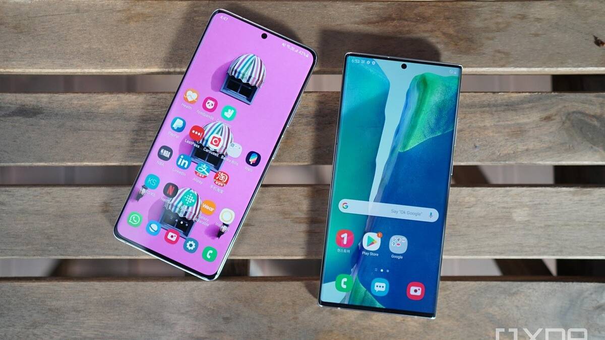 The Galaxy S21 Ultra and Note 20 Ultra screen