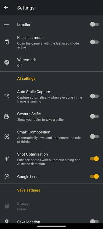 Moto G 5G camera app