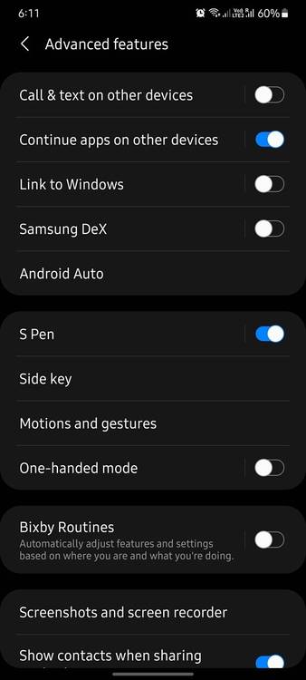 One UI 3.1 continue apps on other devices