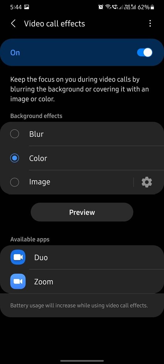 One UI 3.1 video call effects