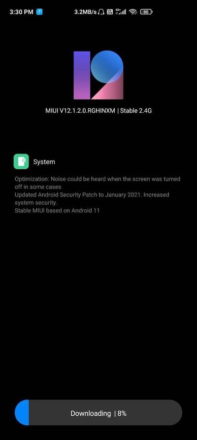 POCO X2 Android 11 OTA