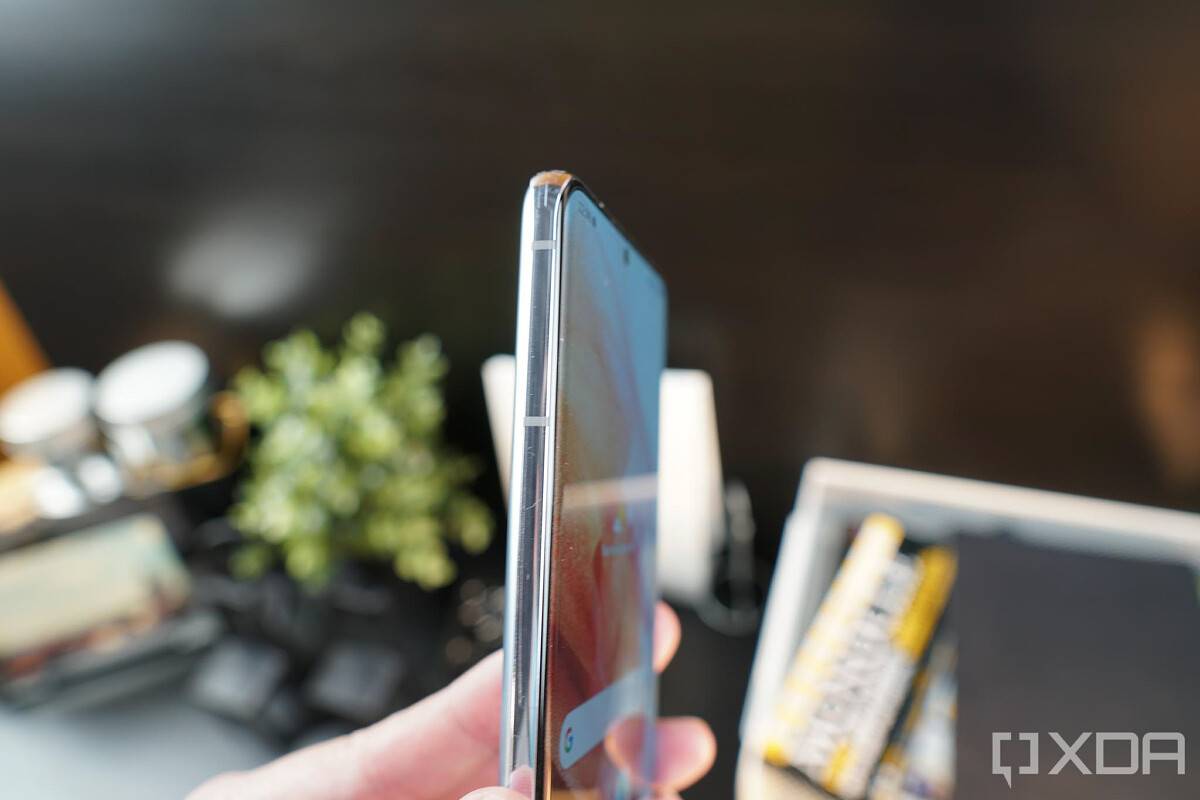 the S21 Ultra has a subtle curvature on both left and right side of the screen