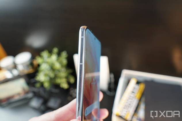 the S21 Ultra has a subtle curvature on both left and right side of the screen