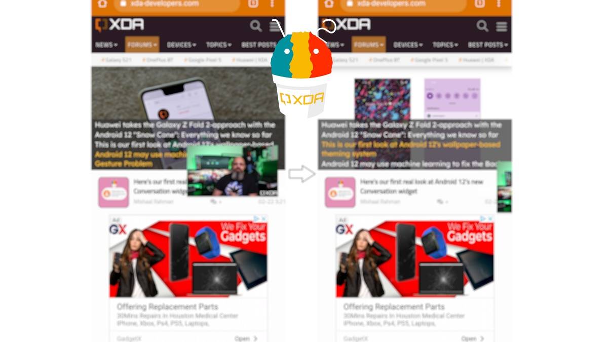 Android 12 picture-in-picture stashing