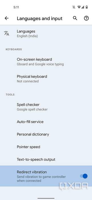 Android 12 gaming controller vibration