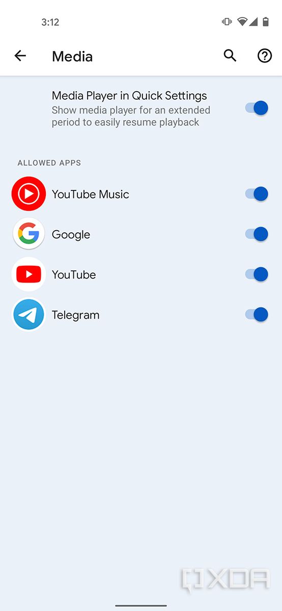 Android 12 media controls