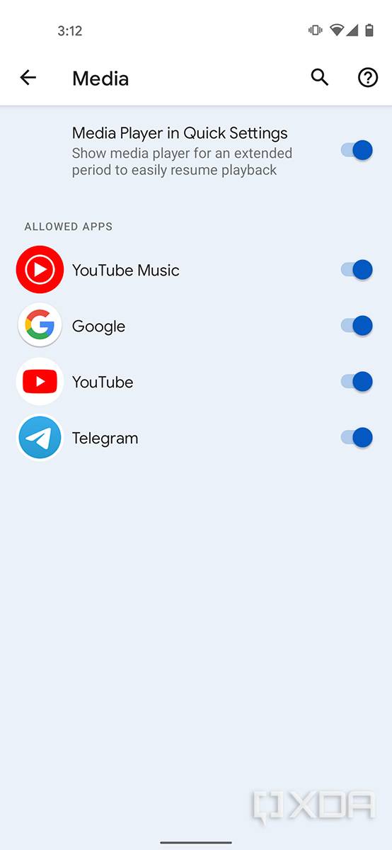 Android 12 media controls