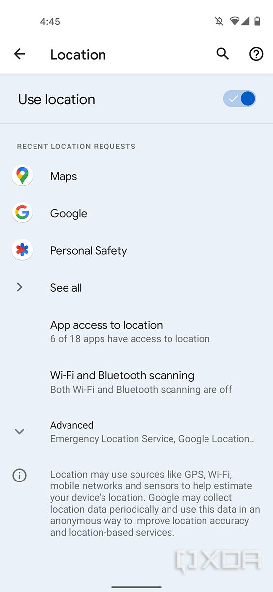 Android 12 toggles