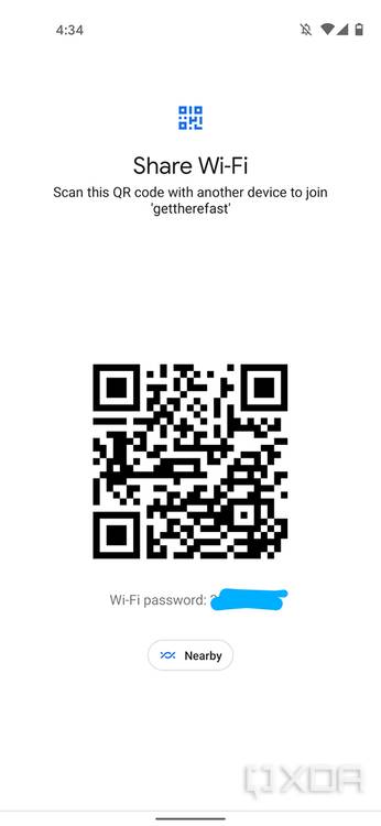Android 12 wi-fi password nearby share