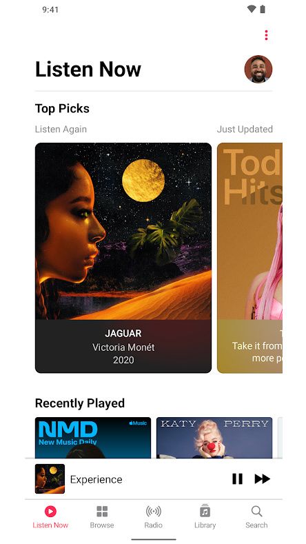Apple Music Listen Now Screen