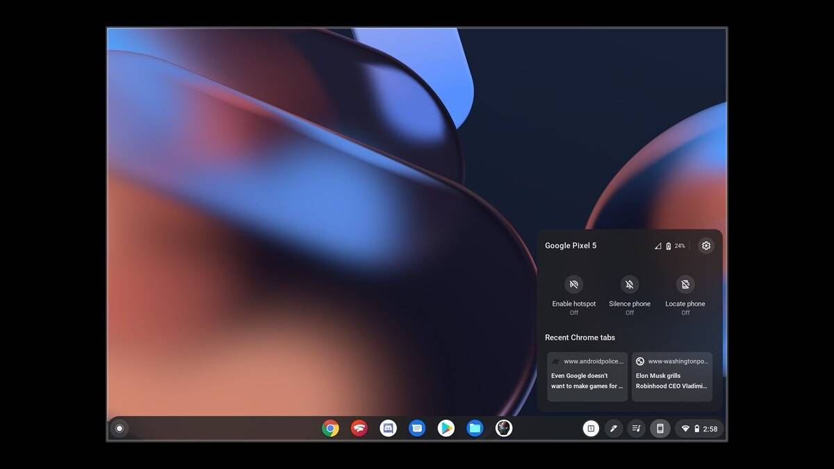 Chrome OS Phone Hub