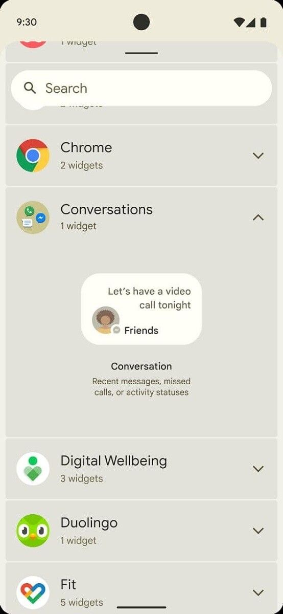 Android 12 conversation widget