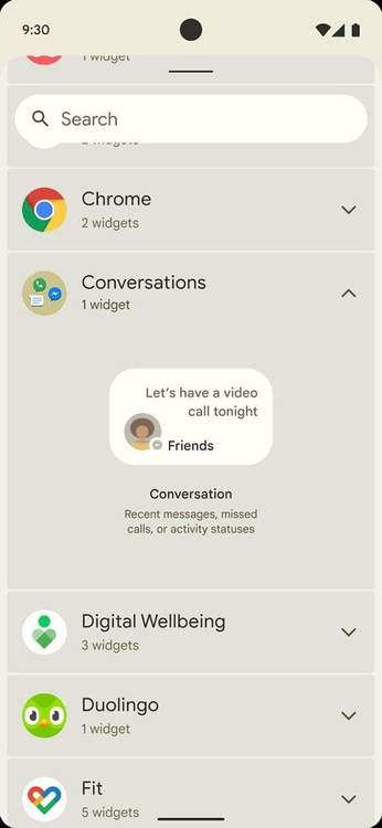 Android 12 conversation widget