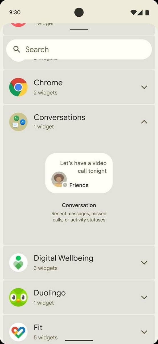 Android 12 conversation widget