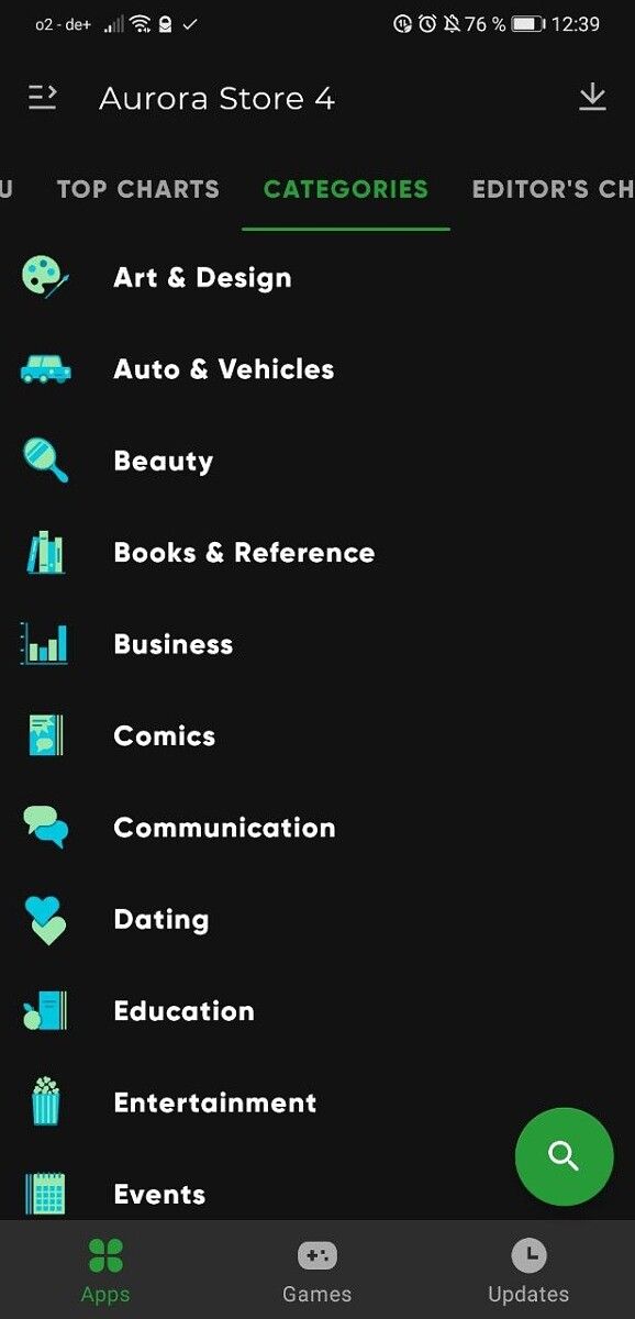 Aurora Store v4 Categories