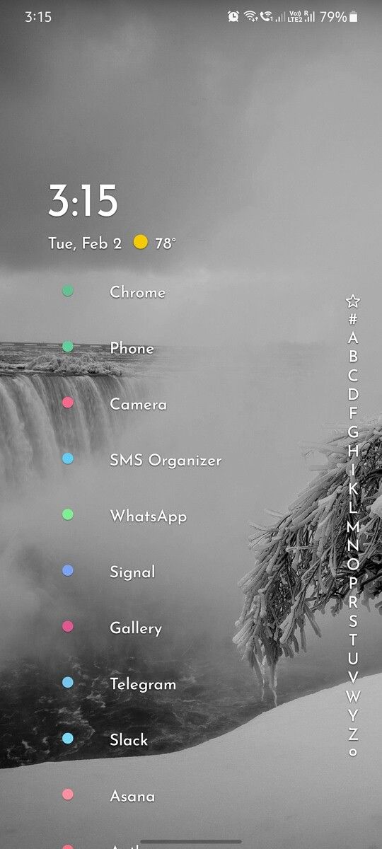 Niagara Launcher home screen