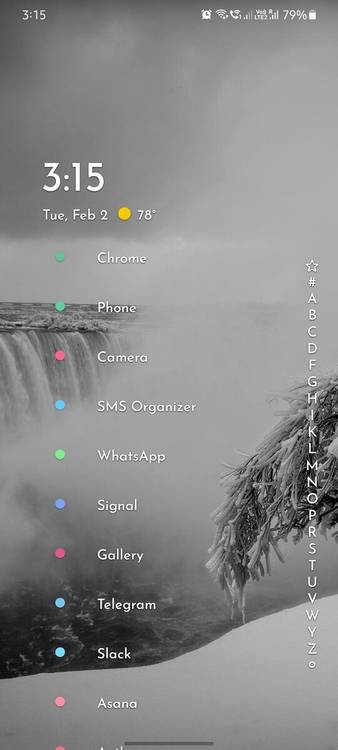 Niagara Launcher home screen