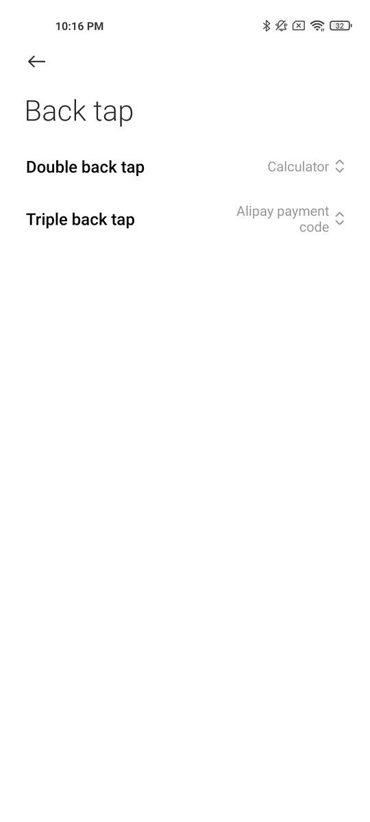 MIUI back tap