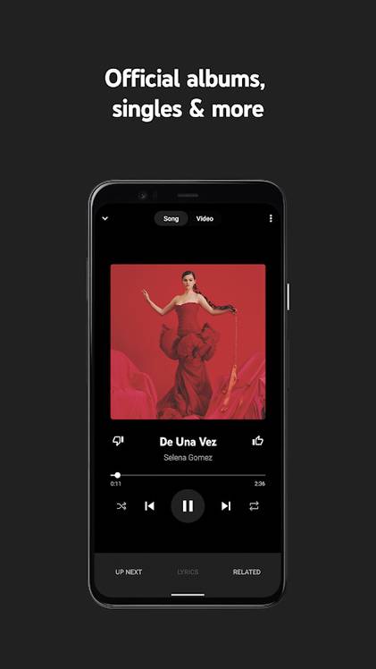 YouTube Music Now Playing Screen