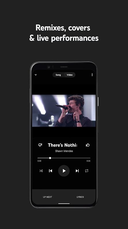YouTube Music Video Playing Screen