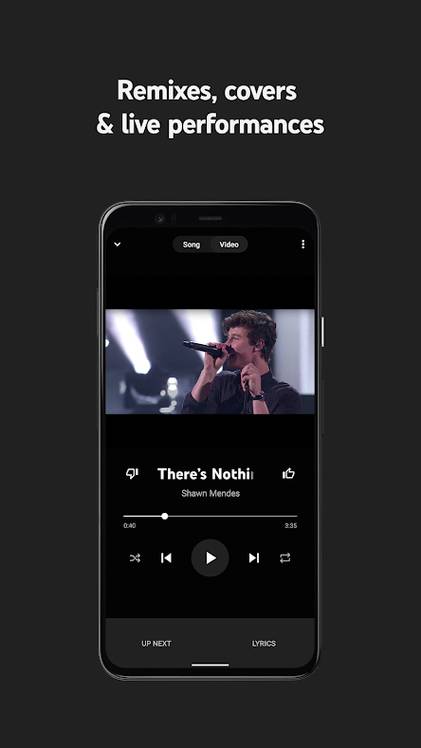 YouTube Music Video Playing Screen
