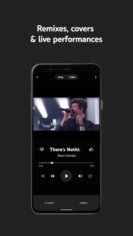 YouTube Music Video Playing Screen