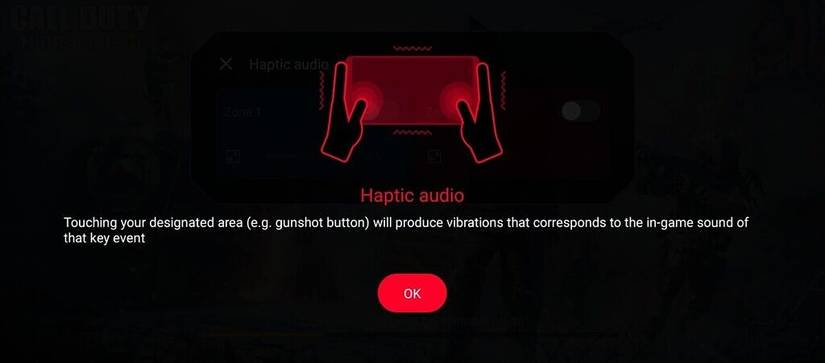 Haptic audio on the ASUS ROG Phone 5