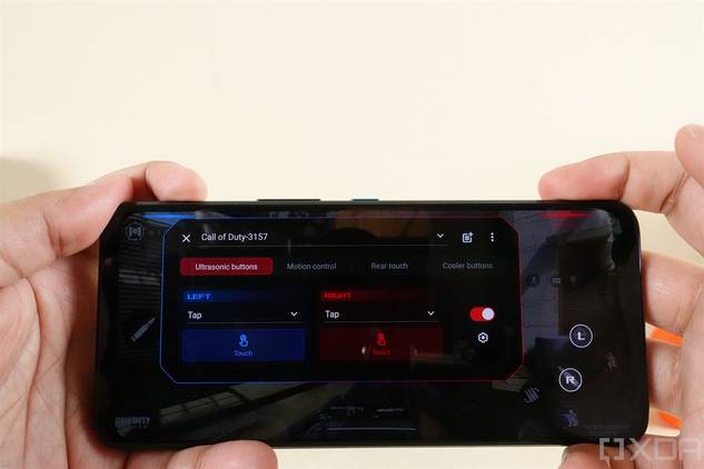 Ultrasonic shoulder buttons on ASUS ROG Phone 5