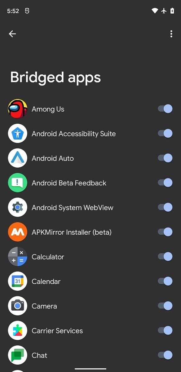 Android 12 bridged apps